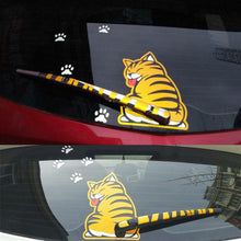 Load image into Gallery viewer, Creative Cat Moving Tail Paws Car Stickers Windshield Rear 3D Window Wiper Cartoon Car Decal Stickers Funny Car Decals and Stickers Cartoon Funny Cat Moving Tail Stickers Windshield Wiper Decals Exterior Accessories for Cars Windshield Wiper Decals
