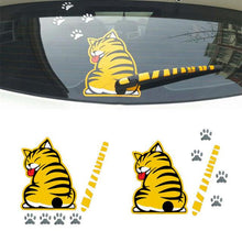 Load image into Gallery viewer, Creative Cat Moving Tail Paws Car Stickers Windshield Rear 3D Window Wiper Cartoon Car Decal Stickers Funny Car Decals and Stickers Cartoon Funny Cat Moving Tail Stickers Windshield Wiper Decals Exterior Accessories for Cars Windshield Wiper Decals
