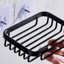 Load image into Gallery viewer, Creative Drill Free Soap Dish Holder Wall Mounted Storage Rack Toilet Soap Box Sponge Dish Bathroom Accessories Soap Dish Holder with Loofah Bath Sponge Towel Razor Holder for Bathroom Shower Kitchen Adhesive Wall Mounted No Drilling