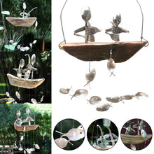 Load image into Gallery viewer, Creative Fishing Man Spoon Fish Sculptures Wind Chime Home Bedroom Painted Fish Mobile Tropical Fish Home Decor Yard Garden Hanging Ornament Decoration