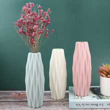 Load image into Gallery viewer, Creative Flower Vase White Imitation Ceramic Flower Pot Home Decor Plastic Vase Centerpieces and Events Ornamnet Decoration For Wedding Home Office Party Hotel Yard Restaurant Patio Festive Furnishing