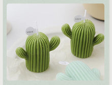 Load image into Gallery viewer, Creative Handmade Cactus Candle Pack Cactus Candles Handmade Delicate Succulent Cactus Candles Flameless Tea Lights Candle Aromatherapy For Decor Birth Photo Props Aromatherapy Candle Ornaments Soy Wax Aromatherapy Small Candles Scented Relaxing Candles