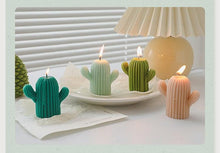 Load image into Gallery viewer, Creative Handmade Cactus Candle Pack Cactus Candles Handmade Delicate Succulent Cactus Candles Flameless Tea Lights Candle Aromatherapy For Decor Birth Photo Props Aromatherapy Candle Ornaments Soy Wax Aromatherapy Small Candles Scented Relaxing Candles