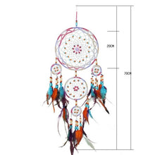Load image into Gallery viewer, Creative Handmade Five-ring Dream Catcher Pendant Living Room Bedroom Decor Beautiful Hanging Ornament Elegant Wall Art Decoration For Windows Balcony Bedroom & Wedding Party Gift For Girls Kids