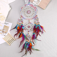 Load image into Gallery viewer, Creative Handmade Five-ring Dream Catcher Pendant Living Room Bedroom Decor Beautiful Hanging Ornament Elegant Wall Art Decoration For Windows Balcony Bedroom & Wedding Party Gift For Girls Kids