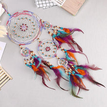 Load image into Gallery viewer, Creative Handmade Five-ring Dream Catcher Pendant Living Room Bedroom Decor Beautiful Hanging Ornament Elegant Wall Art Decoration For Windows Balcony Bedroom & Wedding Party Gift For Girls Kids