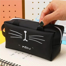 Load image into Gallery viewer, Creative Leather Black Large Capacity Pencil Pouch For Students Unique Colors Stationery Office Pencil Cases