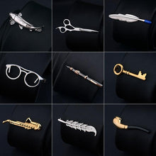 Load image into Gallery viewer, Creative Metal Necktie Bar Formal Shirt Classic Men Tie Clips Elegant Fashion Formal Professional Simple Tie Bar Clips Beautiful Designs Wedding Ceremony Gold Tie Pin Unisex Party Gifts Fashion Tie Clips