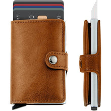 Load image into Gallery viewer, Credit Card Holder RFID Blocking Genuine Leather Vintage Aluminum Business Wallet
