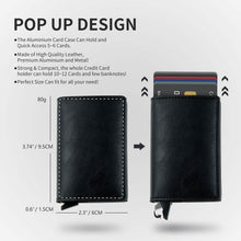 Load image into Gallery viewer, Credit Card Holder RFID Blocking Genuine Leather Vintage Aluminum Business Wallet