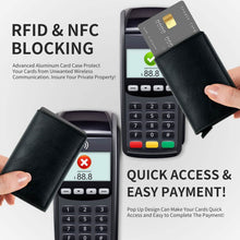 Load image into Gallery viewer, Credit Card Holder RFID Blocking Genuine Leather Vintage Aluminum Business Wallet