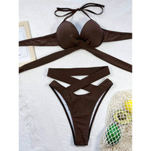Load image into Gallery viewer, Criss Cross Wrap Push Up Bikini Swimsuit