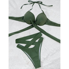 Load image into Gallery viewer, Criss Cross Wrap Push Up Bikini Swimsuit