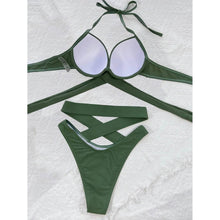 Load image into Gallery viewer, Criss Cross Wrap Push Up Bikini Swimsuit