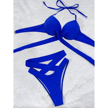 Load image into Gallery viewer, Criss Cross Wrap Push Up Bikini Swimsuit