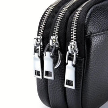 Load image into Gallery viewer, Crossbody Bags for Women Small Genuine Leather Shoulder Purse Cross Body Bag with Triple Top Zipper Adjustable Strap