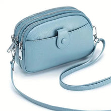 Load image into Gallery viewer, Crossbody Bags for Women Small Genuine Leather Shoulder Purse Cross Body Bag with Triple Top Zipper Adjustable Strap