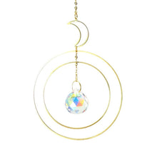 Load image into Gallery viewer, Crystal Ball Star Moon Sun Ring Rainbow Catcher Crystal Pendant Hanging Crystal Sun catcher Ornament Prism Stone Beads Ornament Home Window Wind-chimes Car Decoration
