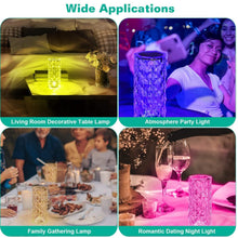 Load image into Gallery viewer, Crystal Diamond Rose Table Lamp