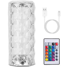 Load image into Gallery viewer, Crystal Diamond Rose Table Lamp