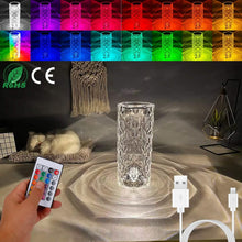Load image into Gallery viewer, Crystal Diamond Rose Table Lamp