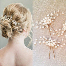 Load image into Gallery viewer, Crystal Pearl Bridal Tiaras Hairbands Hairpins Bridesmaid Diamante Hair Vine Accessories Wedding Jewelry 35cm Headwear Gorgeous Hair Accessories For Women