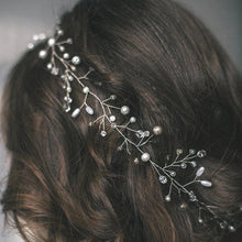 Load image into Gallery viewer, Crystal Pearl Bridal Tiaras Hairbands Hairpins Bridesmaid Diamante Hair Vine Accessories Wedding Jewelry 35cm Headwear Gorgeous Hair Accessories For Women