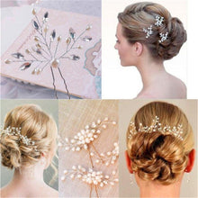 Load image into Gallery viewer, Crystal Pearl Bridal Tiaras Hairbands Hairpins Bridesmaid Diamante Hair Vine Accessories Wedding Jewelry 35cm Headwear Gorgeous Hair Accessories For Women