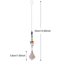 Load image into Gallery viewer, Crystal Wind Star Moon Pendant Handmade Sun Catcher Light Catcher Newly Designed Prism Crystal Colorful Light Prism Chandelier Glass Crystal Pendant Pearl Yarn Gift Handmade Garden Window Wedding Curtain Chandelier