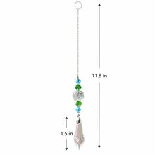 Load image into Gallery viewer, Crystal Wind Star Moon Pendant Handmade Sun Catcher Light Catcher Newly Designed Prism Crystal Colorful Light Prism Chandelier Glass Crystal Pendant Pearl Yarn Gift Handmade Garden Window Wedding Curtain Chandelier