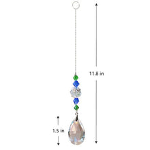 Load image into Gallery viewer, Crystal Wind Star Moon Pendant Handmade Sun Catcher Light Catcher Newly Designed Prism Crystal Colorful Light Prism Chandelier Glass Crystal Pendant Pearl Yarn Gift Handmade Garden Window Wedding Curtain Chandelier