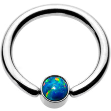 Load image into Gallery viewer, 16G 5/16 Green Faux Opal 3mm Disc BCR Captive Ring