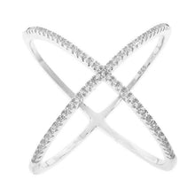 Load image into Gallery viewer, Cubic Zirconia Pave X Ring