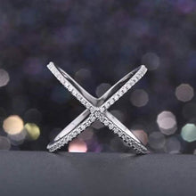 Load image into Gallery viewer, Cubic Zirconia Pave X Ring
