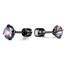 Load image into Gallery viewer, Cubic Zirconia Screw Back Stainless Steel Stud Earrings