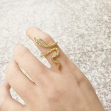 Load image into Gallery viewer, Cubic Zirconia Wrapped Small Snake Opening Adjustable Ring