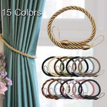 Load image into Gallery viewer, Curtain Tie Backs Gold Handmade Weave Curtain Holder Clip Buckle Rope Home Decorative Room Accessories Curtain Tieback Curtain Handmade Tiebacks Ropes Holdbacks 74CM