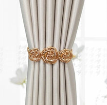 Load image into Gallery viewer, Curtain Tieback High Quality Elastic Holder Hook Buckle Clip Pretty And Fashion Polyester Decorative Home Accessories Leaves Curtain Holder Holdback For Window Drapery Convenient Office Home Decoration Buckle Holdbacks Curtain Straps