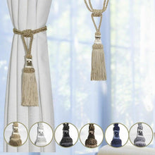 Load image into Gallery viewer, Curtain Tiebacks Tassel Curtain Clips Rope Curtain Tie Backs Holdbacks Decorative Curtain Holder Accessories For Drape Curtain Holdbacks Braided Buckle Home Decorative Window Drapery Ball Tassels Tieback 50cm