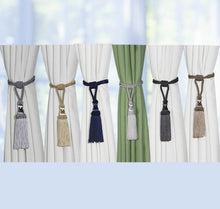 Load image into Gallery viewer, Curtain Tiebacks Tassel Curtain Clips Rope Curtain Tie Backs Holdbacks Decorative Curtain Holder Accessories For Drape Curtain Holdbacks Braided Buckle Home Decorative Window Drapery Ball Tassels Tieback 50cm