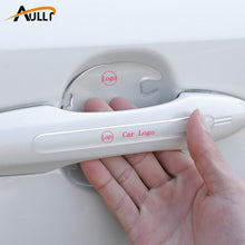 Load image into Gallery viewer, Custom Logo Car Door Sticker Scratches Resistant Cover Auto Handle Protection Film Anti-Scratch Invisible Car Door Handle Stickers Fit for Mercedes Benz Carbon Fiber Protection Film Anti-Collision Protection Exterior Accessory Car Decor Car Stickers
