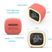 Load image into Gallery viewer, Cut Digital Alarm Clock Cartoon Night Light Desk Alarm Clock Cute Toddler Alarm Clock Dimming Sleep Training Clock with Night Light Kids Wake Up Clock USB Rechargeable Easy Setting Kids Clocks for Bedrooms Rechargeable Battery Christmas gift for Kids