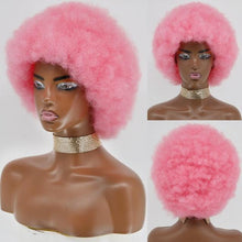 Load image into Gallery viewer, Cute Afro Wig Women Short Fluffy Hair Wigs with Bangs For Black Women Kinky curly Synthetic Hair For Party Dance Cosplay Wigs For Black Women Cosplay Wigs For Women