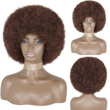 Load image into Gallery viewer, Cute Afro Wig Women Short Fluffy Hair Wigs with Bangs For Black Women Kinky curly Synthetic Hair For Party Dance Cosplay Wigs For Black Women Cosplay Wigs For Women