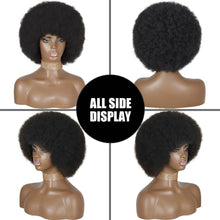 Load image into Gallery viewer, Cute Afro Wig Women Short Fluffy Hair Wigs with Bangs For Black Women Kinky curly Synthetic Hair For Party Dance Cosplay Wigs For Black Women Cosplay Wigs For Women