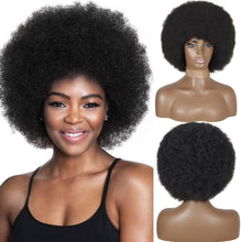 Load image into Gallery viewer, Cute Afro Wig Women Short Fluffy Hair Wigs with Bangs For Black Women Kinky curly Synthetic Hair For Party Dance Cosplay Wigs For Black Women Cosplay Wigs For Women