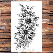 Load image into Gallery viewer, Cute Black Birds Temporary Waterproof Stickers Tattoo Flower Body Elegant Bird Butterfly Style For Womens