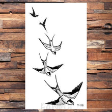 Load image into Gallery viewer, Cute Black Birds Temporary Waterproof Stickers Tattoo Flower Body Elegant Bird Butterfly Style For Womens