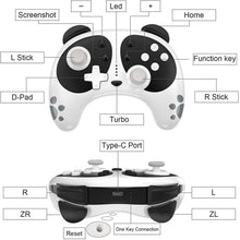 Load image into Gallery viewer, Cute Black White Joystick Wireless Bluetooth Panda Joystick Remote Controller Gamepad Compatible With For PC Laptop