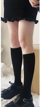Load image into Gallery viewer, Cute Black White Velvet Warm Long Socks Solid Color Knee High Female Socks Fashion Nylon Stockings For Women